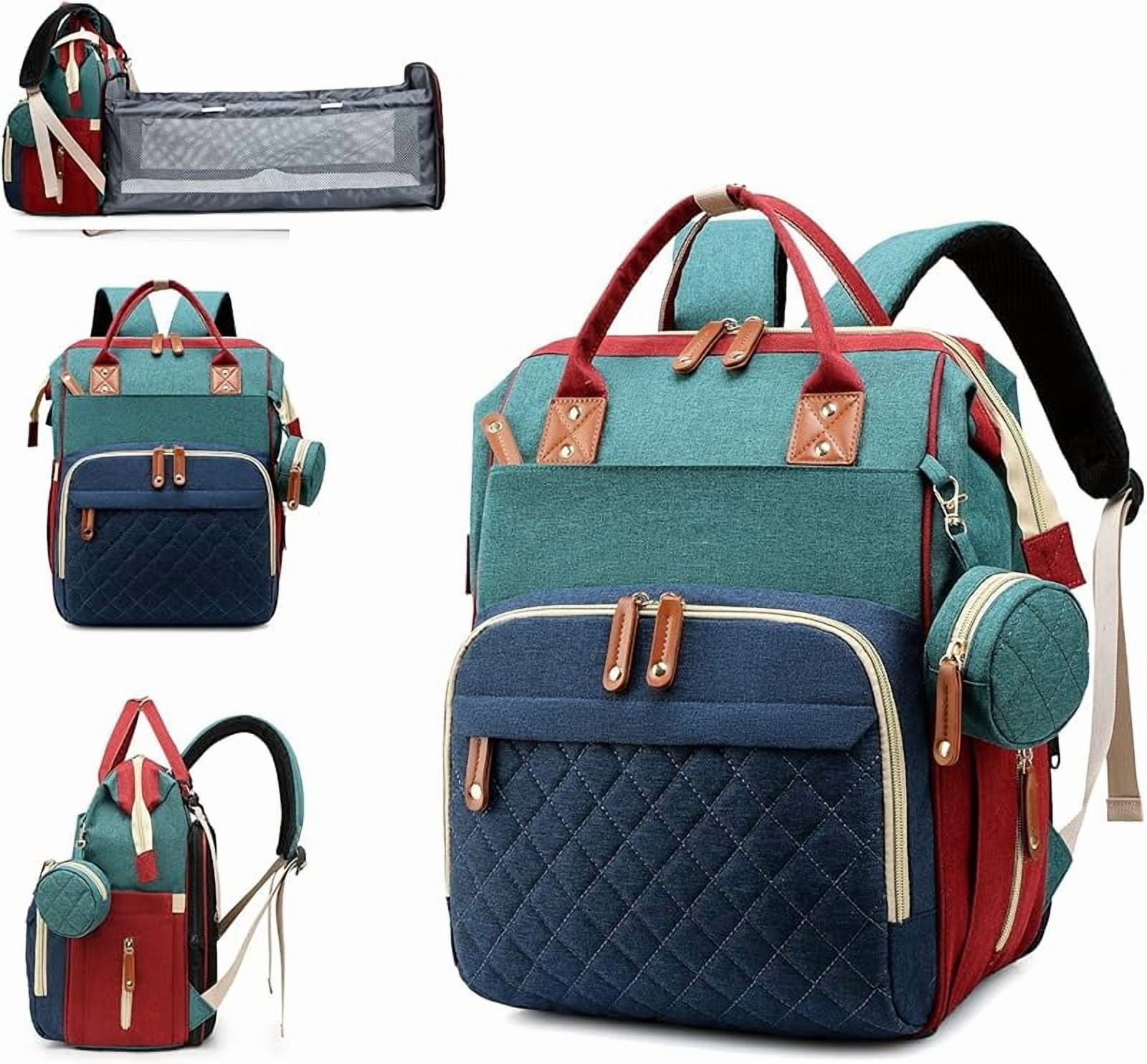 Diaper Bag with Changing Station, Waterproof 3 in 1 Baby Diaper Backpack with Foldable Changing Pad, Large Travel Back Pack for Baby Girl Boy, Baby essentials