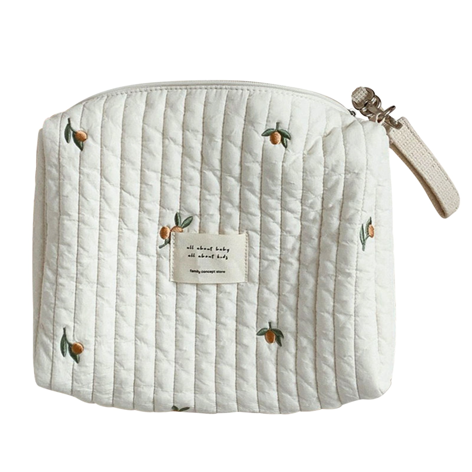 Diaper Bag|Cute Cotton Diaper Bag Organizing Pouches|Small Cotton Carry Purse Zipper Embroidered Mom