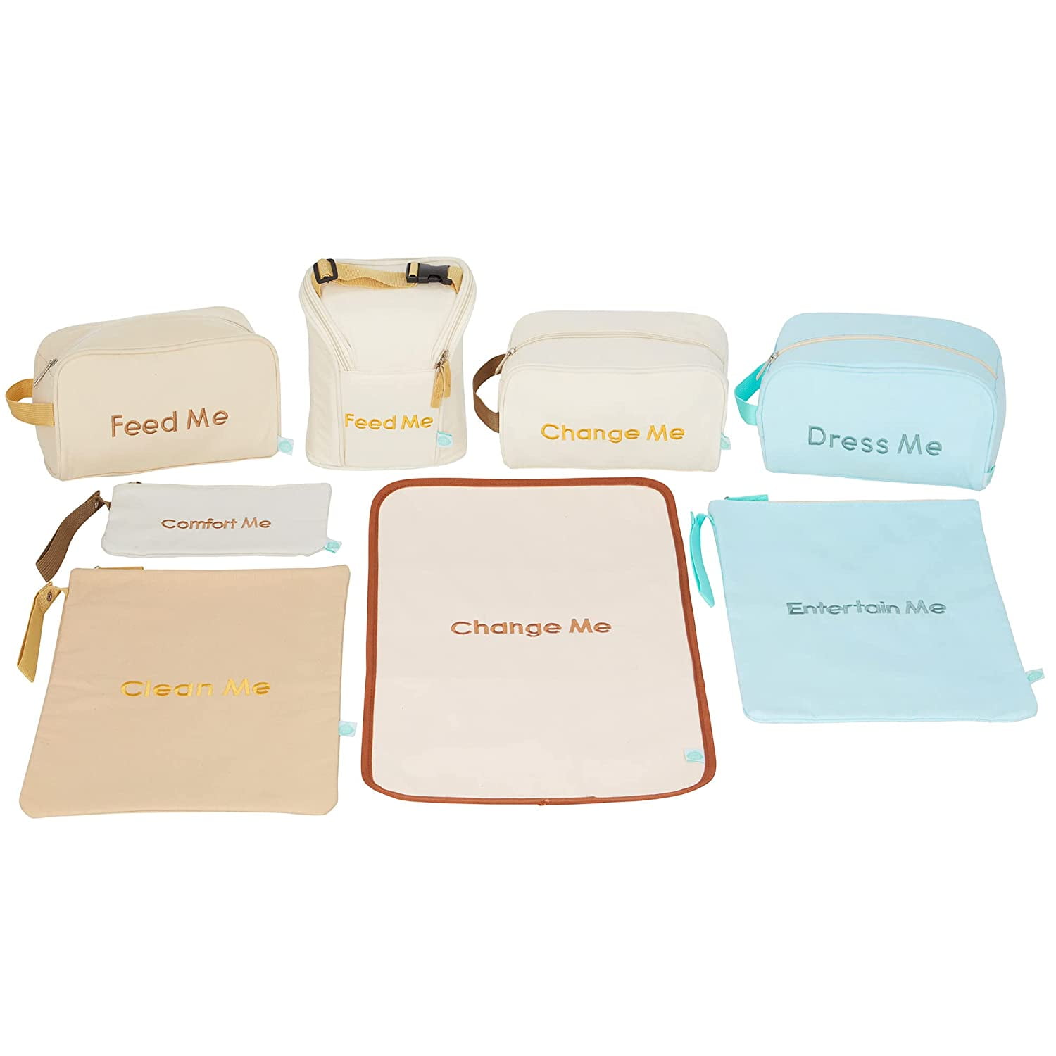 Easy Baby Travelers Packing Cubes & Pouches for Baby Items, 4 Pack, Sedona, Beige