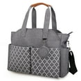 thumbnail image 1 of Diaper Bag TeqHome Tote Nappy Changing Bags with 14 Pockets 2 Burp Cloths Multifunction Travel Diaper Bag Organizer with Pacifier Case Adjustable Straps Grey, 1 of 12