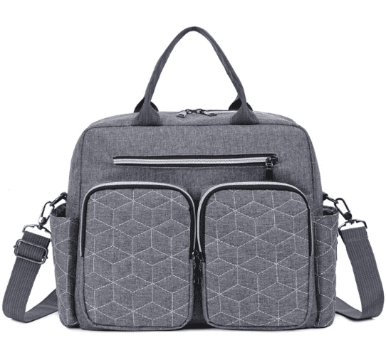 Diaper Bag Tote,AILKIN Baby Diaper Bag with 3 Insulated Pockets Adjustable Shoulder Strap Dry & Wet Compartment Large Capacity Bag Maternity Mommy Travel Diaper Bag for Boys Girls,Women(Gray)