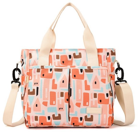 Diaper Bag Tote, Large Tote Diaper Bag for Women Men with Shoulder Straps, Cute Hospital Baby Diaper Tote Bag for Mom, Newborn Baby Diaper Maternity Bag - Pink
