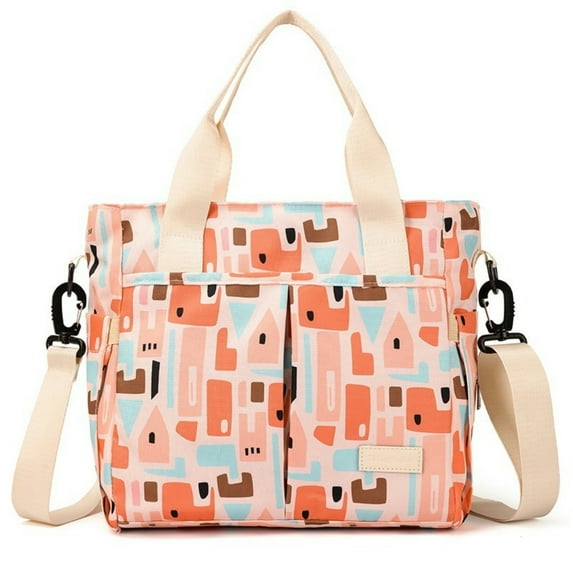 Diaper Bag Tote, Large Tote Diaper Bag for Women Men with Shoulder Straps, Cute Hospital Baby Diaper Tote Bag for Mom, Newborn Baby Diaper Maternity Bag - Pink