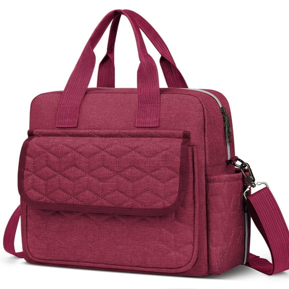 GPED Diaper Bag Tote, Multifunction Baby Diaper Bag with 3 Insulated Pockets, Dry & Wet Compartment Large Capacity Bag, Crossbody Travel Maternity Bag for Mom Dad, Lightweight Shoulder Mommy Bag(Red)