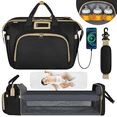 thumbnail image 1 of Diaper Bag Tote, Multifunctional Baby Changing Bag with Insulated Milk Bottle Pockets, Large Capacity Travel Backpack W/ USB Charging Port & Stroller Straps, Portable Newborn Baby Bags(Black), 1 of 7