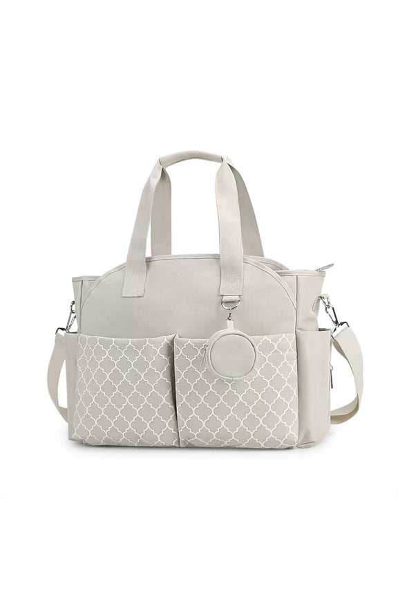 Diaper Bag Tote with Pacifier Holder Case for Mom and Dad, Multi-Function Travel Diaper Bag with Adjustable Shoulder Strap and Insulated Pockets,