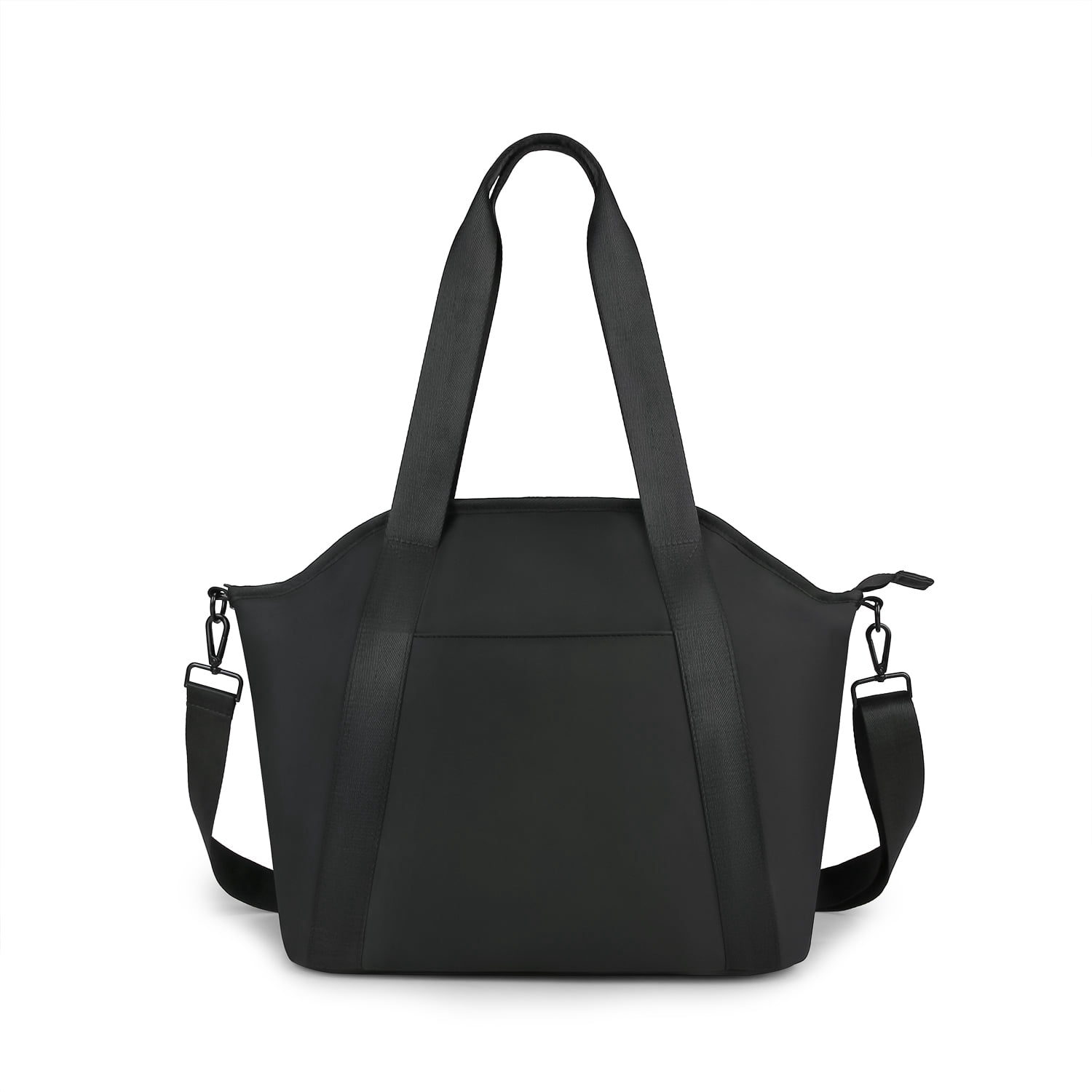 Diaper Bag Tote for Women Stylish Baby Bag Black PU Messengers Bag with Wet Bag,Stroller Hooks