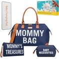 thumbnail image 1 of Diaper Bag Tote for Hospital Maternity with 2 Organizing Pouches, Kabaqoo Mommy Nappy Bag, Blue, 1 of 8
