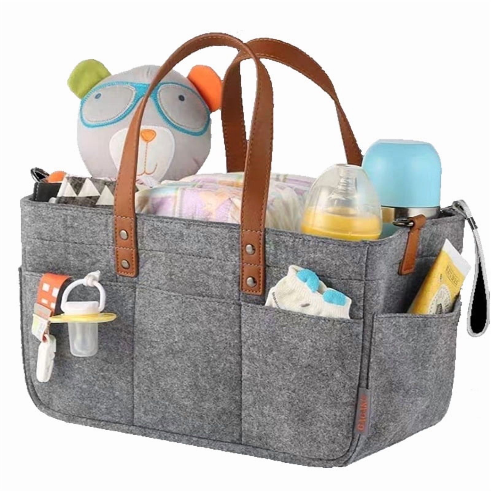 Diaper Caddy Bag,Car Organizer and Storage,Caddy Organizers with Handles and Straps, Baby Bottle Organizer for Nursery,Portable Baby Diaper Caddy