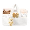 thumbnail image 1 of Diaper Caddy Organizer for Changing Table,Nursery Storage Bin with Handles,Storage Basket for Wipes,Baby Essentials Organizer,3 Compartments & 8 Pockets,with Cute Bear Decor,C, 1 of 6
