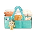 thumbnail image 1 of Diaper Caddy Organizer for Changing Table,Nursery Storage Bin with Handles,Storage Basket for Wipes,Baby Essentials Organizer,3 Compartments & 8 Pockets,with Cute Bear Decor,A, 1 of 6