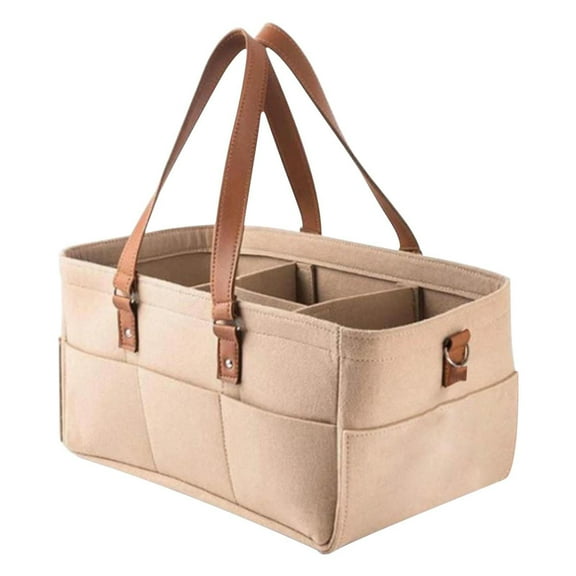 Diaper Caddy Organizer Foldable Storage Bag with Compartments and Handle Mutifuncation Home Storage Basket for Toys Baby Supplies