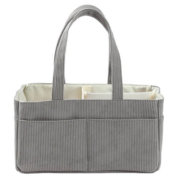 Diaper Caddy Organizer for Baby Nursery, Felt Storage Basket with Handles for Diapers, Wipes, Toys & Baby Essentials, Car Organizer, Oatmeal