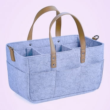 Diaper Caddy Organizer with Handle Portable Tote Nappy Caddy Bag for Car Or Nursery Travel 4 Removable Storage Compartments