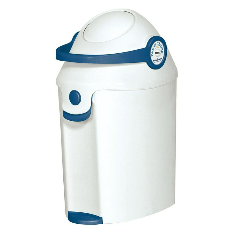 Diaper Champ 04002-01- Cubo de basura para pañales, tamaño pequeño, color  azul y blanco : : Bebé