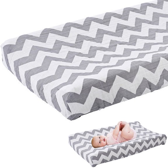 Diaper Changing Pad Cover Soft Breathable Cotton Nappy Changing Table Sheet Detachable Washable Reusable Baby Changing Mattress Cover for 0-3 Years Old Toddler