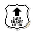 thumbnail image 1 of Diaper Changing Station Up (2 Pack) 4 inch X 4 inch Shield Shaped Heavy Duty 3.2 mil Vinyl Decals Weather Resistant Made in the USA, 1 of 5