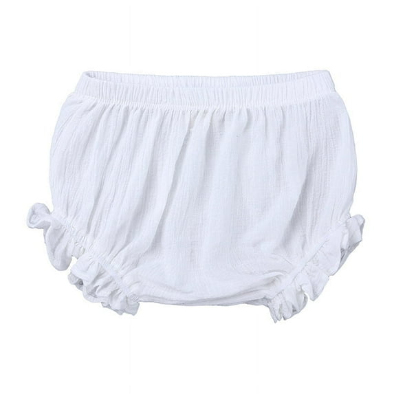 Diaper Covers for Baby Girls Boys Cotton Linen Basic Kids Shorts Washable Reusable Bloomers Toddler Ribbed Ruffle Underwear