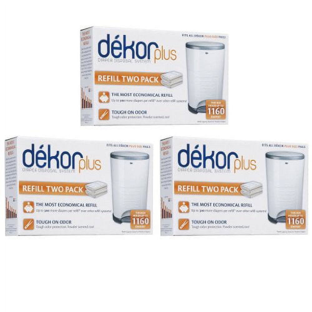 Diaper Dekor Plus Refills, 6 Count, 3 Pack