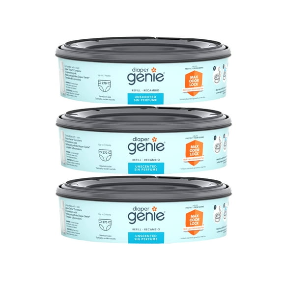 Diaper Genie Bags Refills 270 Count (Pack of 3) with Max Odor Lock | Holds Up to 810 Newborn Diapers
