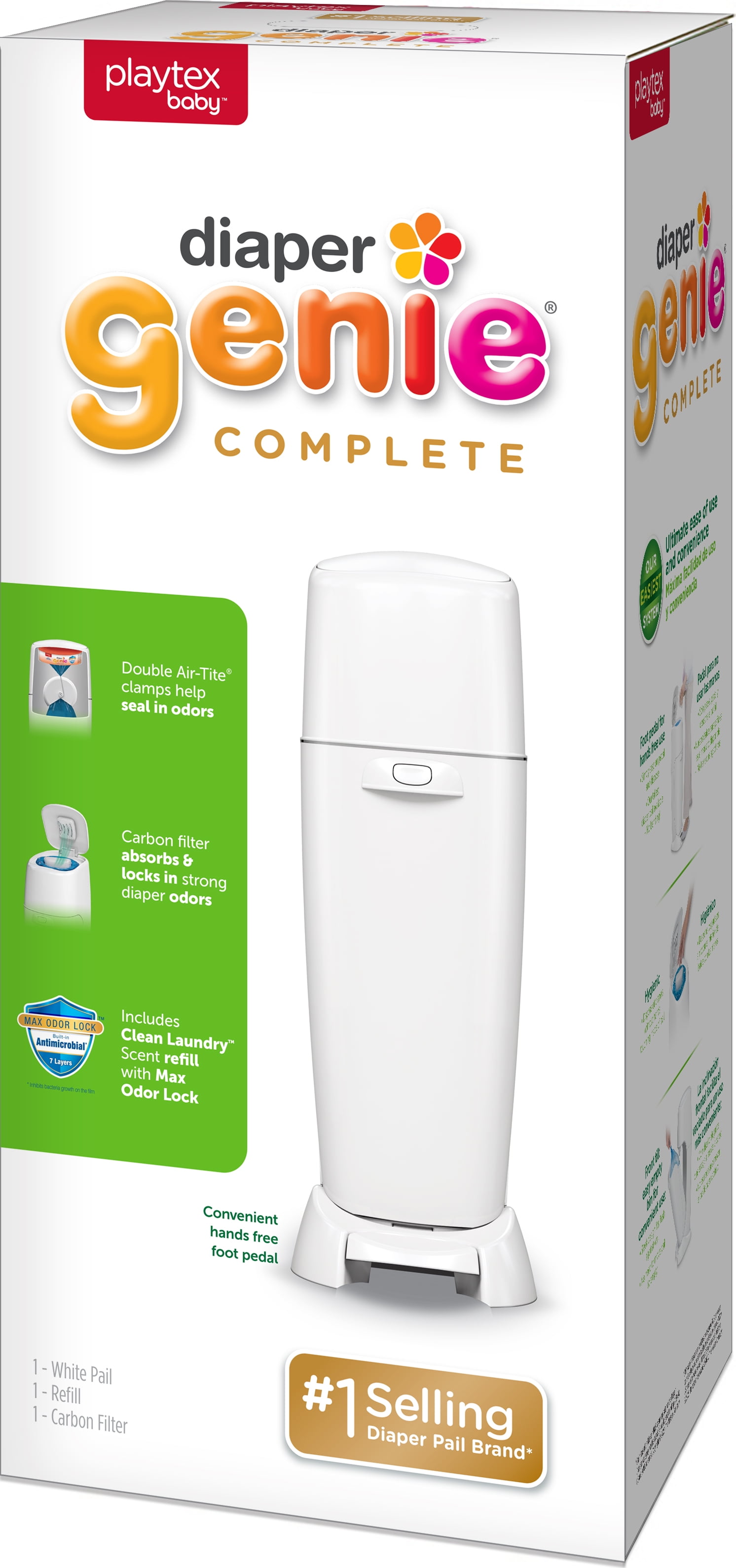 Diaper Genie Complete Assembled Pail with Odor Lock Technology