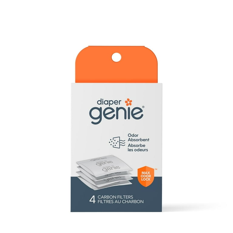 Diaper Genie Carbon Filters 4 Count for Diaper Pail Absorbs Odors