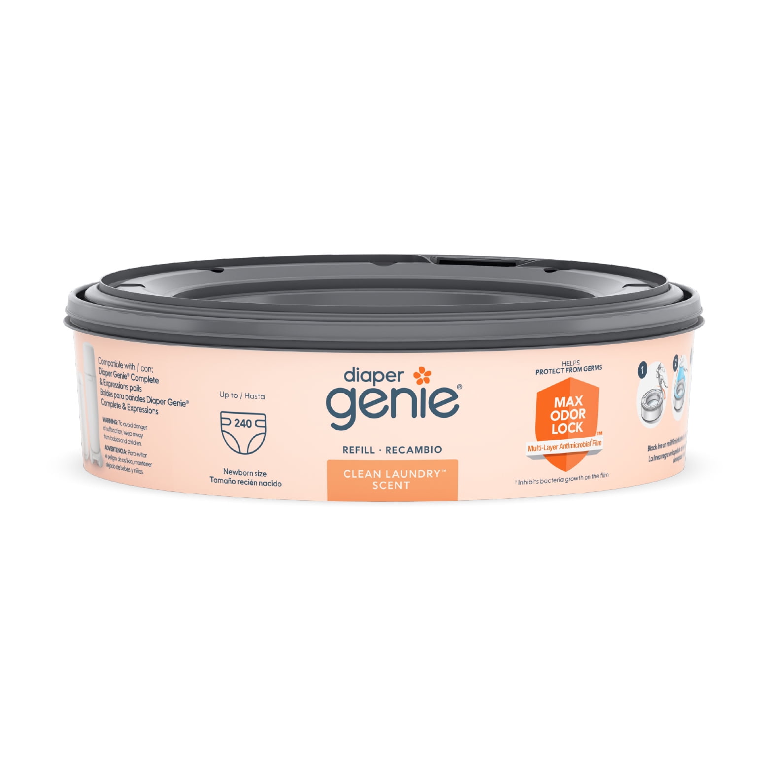 Diaper Genie Diaper Pail Refills, Clean Laundry Scent, 1 Pk, 240 Ct