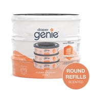 Diaper Genie Refill, Clean Laundry Scent, Max Odor Lock, 6.4m (21 ft), Holds Up to 270 Newborn Diapers (Pack of 3)