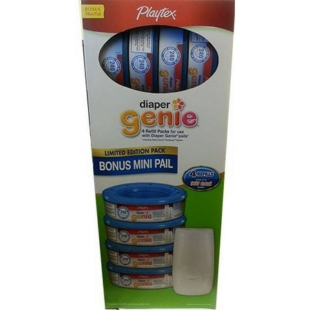 Diaper Genie Essentials Diaper Disposal Mini Pail with 4 Refills 960 Total