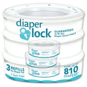 Diaper Genie Expressions Pail White, Odor-Controlling Infant Diaper Disposal System, One Pail/Refill