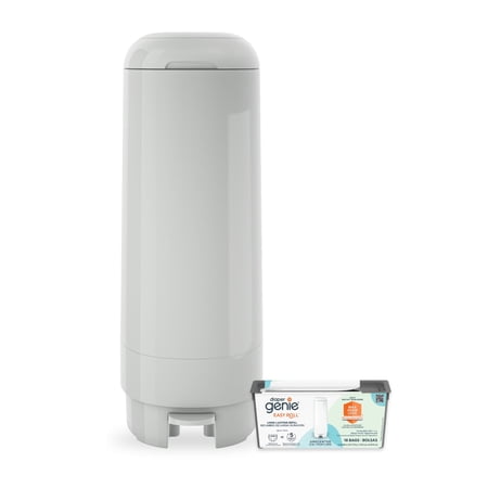 Diaper Genie Signature Pail,Grey, 1 Diaper Pail, 1 EasyRoll Refill