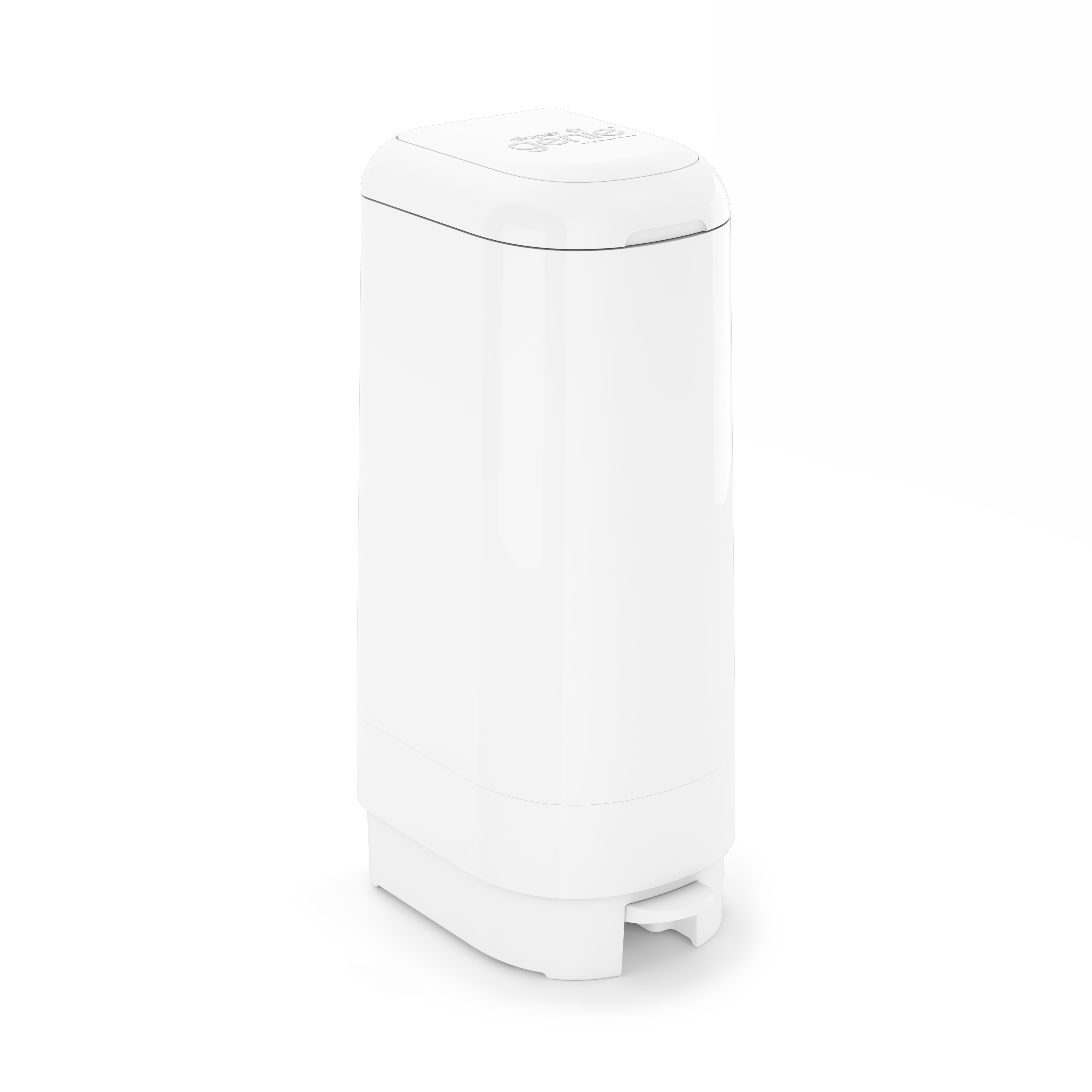 Diaper Genie Signature White Pail, Includes 1 Easy Roll Refill with 9