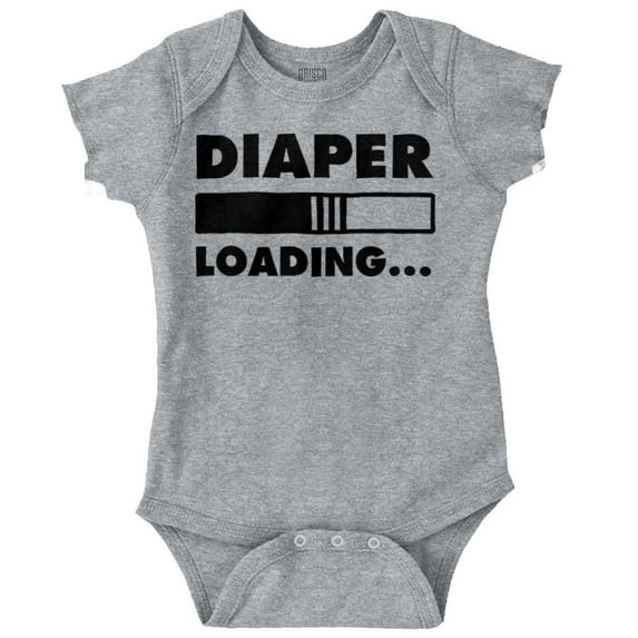 Diaper Loading Cute Computer Humor Romper Boys or Girls Infant Baby Brisco Brands 18M