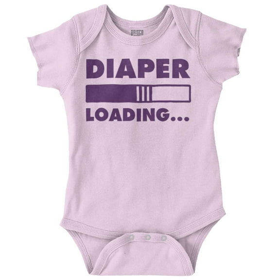 Diaper Loading Cute Computer Humor Romper Boys or Girls Infant Baby Brisco Brands 6M