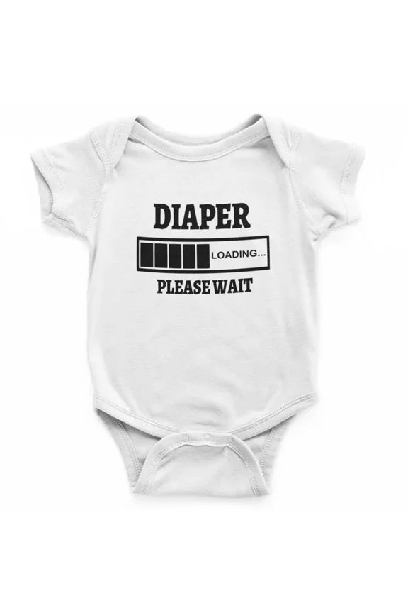 Diaper Loading Please Wait, Diaper Loading Baby Vest, Funny Baby Grow Gift Cute Baby Onesie, BABY BODYSUIT LAT 4424
