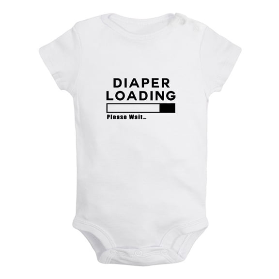Diaper Loading Please Wait Funny Rompers For Babies, Newborn Baby Unisex Bodysuits, Infant Jumpsuits, Toddler 0-24 Months Kids One-Piece Oufits