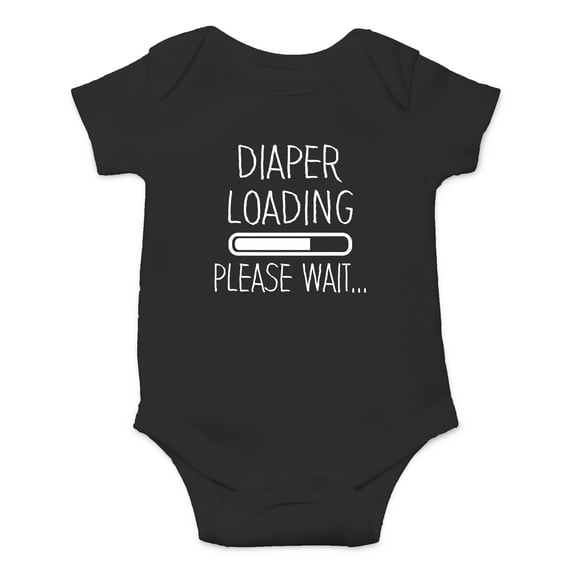 Diaper Loading, Please Wait - Poop Is Coming - Funny Joke - Cute One-Piece Infant Baby Bodysuit