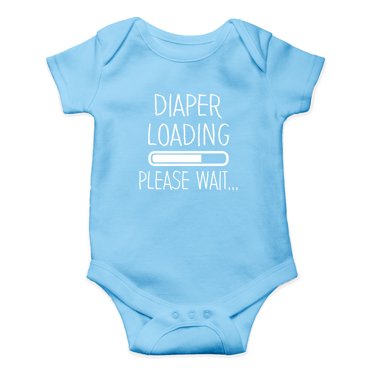 Funny Diaper Loading Romper – Newborn Baby Shower Gift, 100% Cotton, Unisex, Snap Closure
