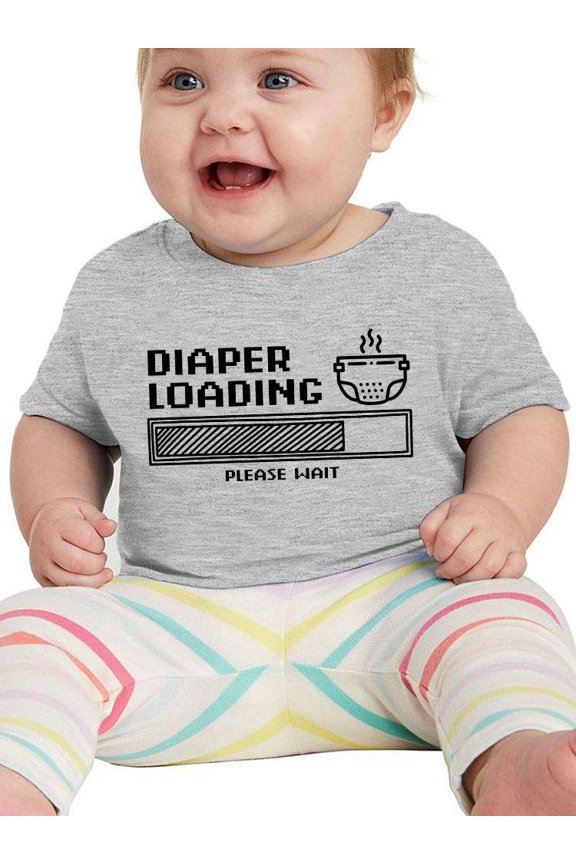 Diaper Loading Please Wait T-Shirt Infant -Smartprints Designs, 18 Months