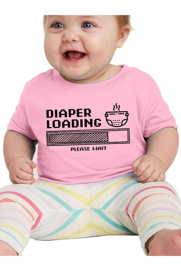 Diaper Loading Please Wait T-Shirt Infant -Smartprints Designs,  24 Months
