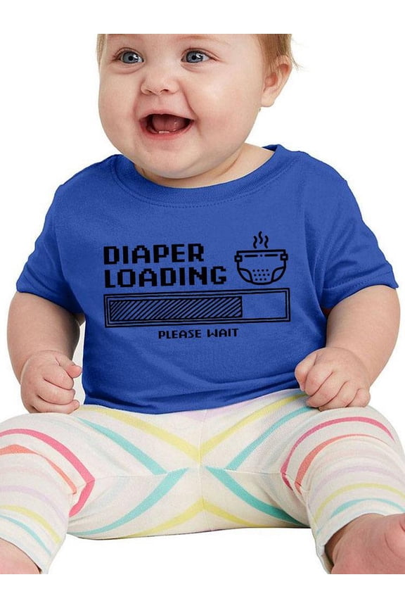 Diaper Loading Please Wait T-Shirt Infant -Smartprints Designs, 6 Months