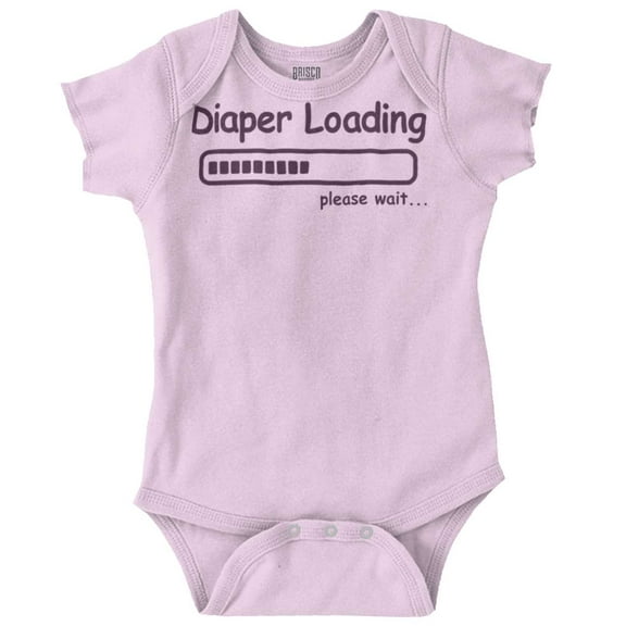 Diaper Loading Wait Nerdy Humor Romper Boys or Girls Infant Baby Brisco Brands 12M