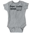 thumbnail image 1 of Diaper Loading Wait Nerdy Humor Romper Boys or Girls Infant Baby Brisco Brands 18M, 1 of 6