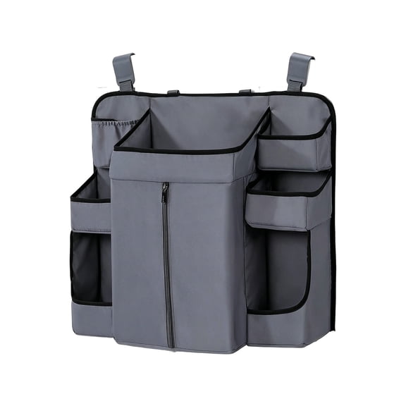 Diaper Organizer for Changing Table and Crib - Nursery Diaper Stacker Hanging Caddy for Baby Essentials Dark Gray