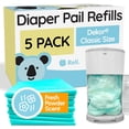 thumbnail image 1 of Diaper Pail Refill Bags, Compatible with Dekor Classic (5 Pack) | Diaper Dekor Refills w/Powder Scent | Odor Blocking, Strong, Easy Replacement Bags | Holds up to 2475 Diapers, 1 of 4