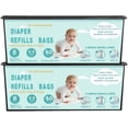 thumbnail image 1 of Diaper Pail Refills Bags with 30 Bags Compatible with Genie Easy Roll Signature and Platinum Diaper Pails, 7-Layer Odor-Barrier Technology-2 Packs, 1 of 7