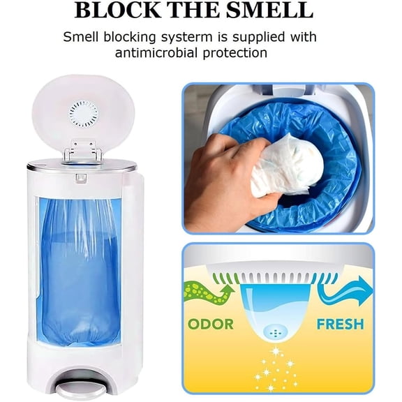 Diaper Pail Refills Compatible with Classic & Compact - 2160 Count (8x270) Unscented Diaper Bags | Extra Thick Compatible with Genie Ubbi, Munchkin, 2160 Count, Odor Control Baby Essentials