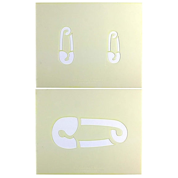Diaper Pin Stencils Mylar 2 Pieces of 14 Mil 8" x 10"