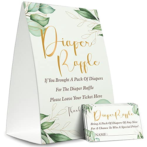 Diaper Raffle Sign,Diaper Raffle Baby Shower Game Kit (1 Standing Sign ...