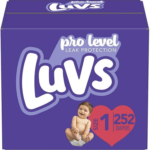 Luvs Ultra Leakguard Disposable Newborn Diapers, Size 1 (814lb), 252